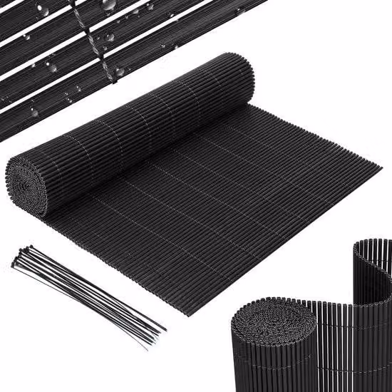 Schermo per la privacy in PVC, dimensioni 0,9 x 5 metri, colore antracite, resistente al vento e alle intemperie, con protezione UV, ideale per giardino e terrazza