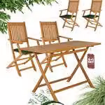 CASARIA® Set di mobili da giardino in legno pieghevole certificato FSC®- / SVLK- incl. cuscini acacia teak giardino balcone terrazza 125x60cm gruppo di sedute resistente alle intemperie Out