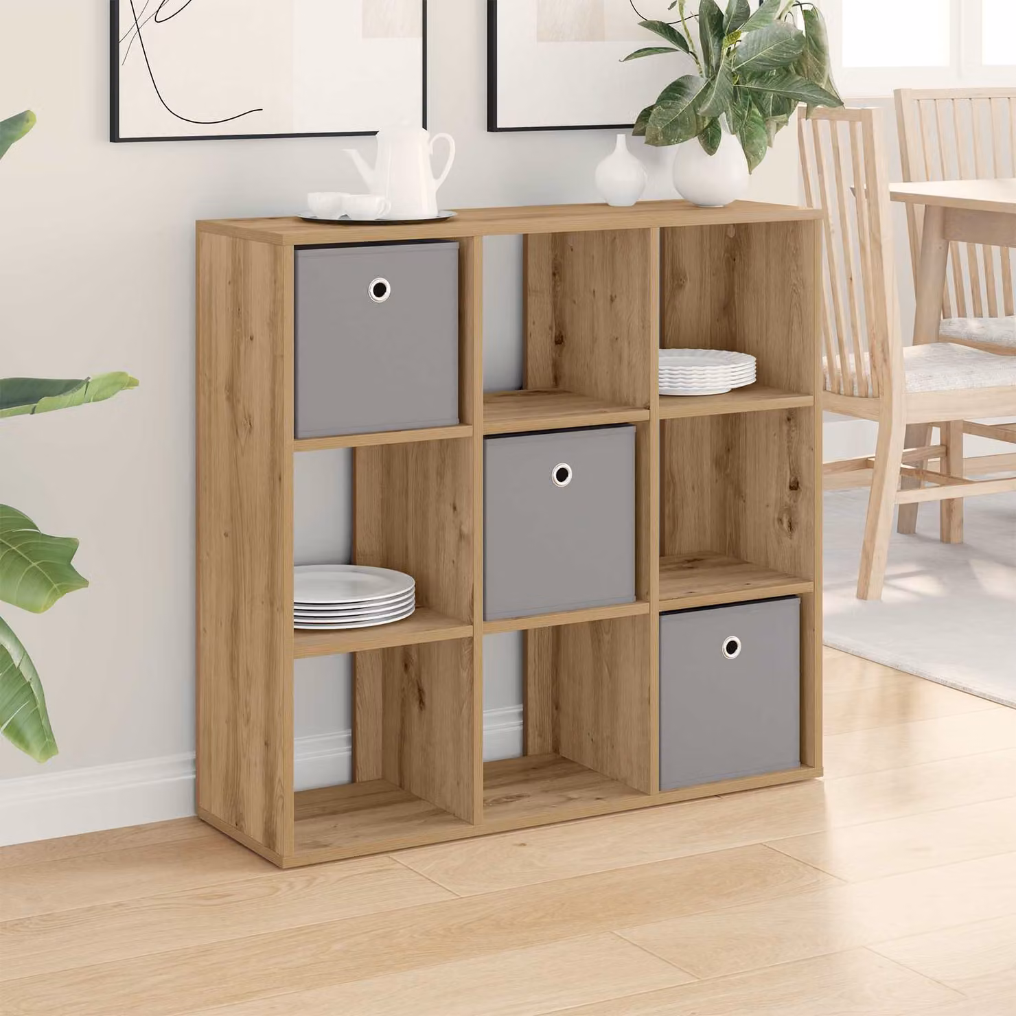 Credenza moderna vidaXL in rovere marrone L: 88,5 cm, P: 29 cm, H: 84,5 cm