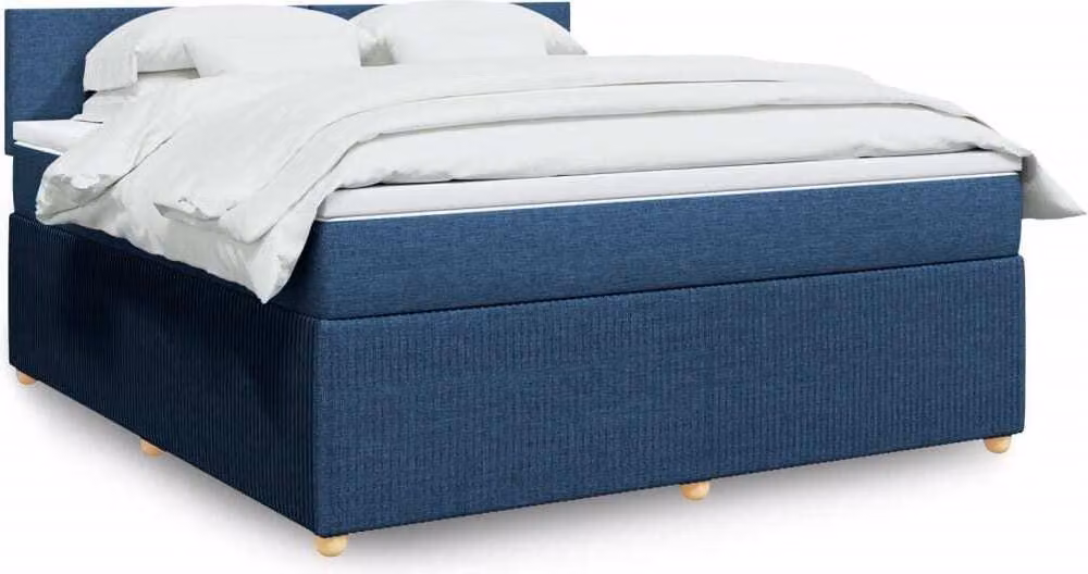 Giroletto a Molle con Materasso Blu 180x200 cm in Tessuto