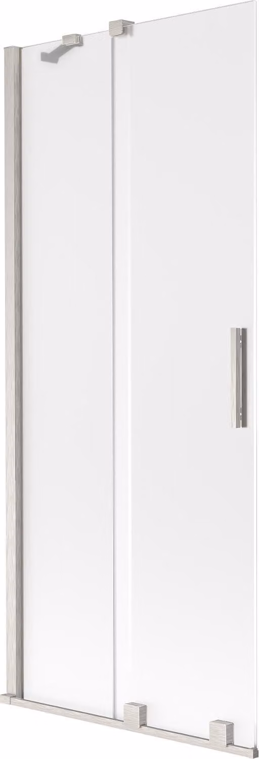 Mexen Velar paravento da bagno a 2 ante scorrevoli 80 x 150 cm, smerigliato, nichel spazzolato - 896-080-000-31-97