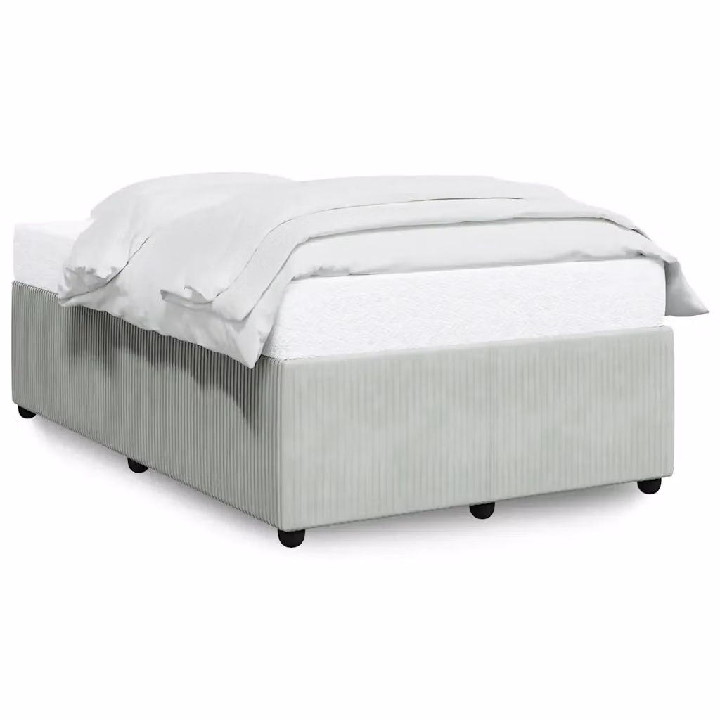 Giroletto vidaXL in velluto grigio chiaro con doghe in legno L/P: 120 x 200 cm