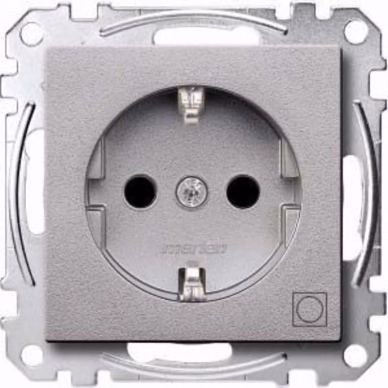 Presa SCHUKO con indicazione per asciugatrice, BRS, morsetti a innesto, alluminio, sistema M