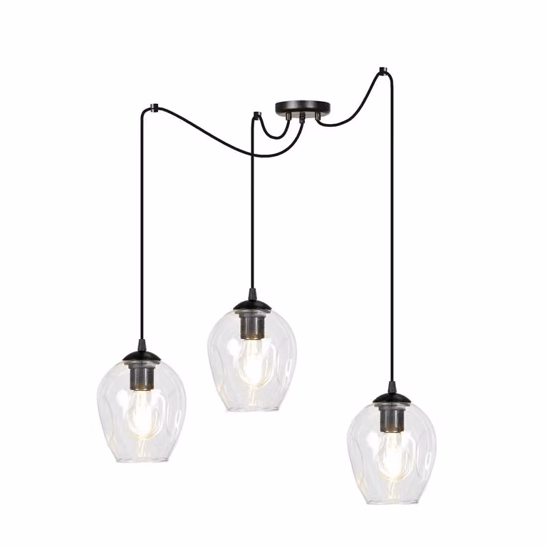 Lampadario Emibig 3xE27 60W LEVEL 3 BL/TRANSPARENT 756/3