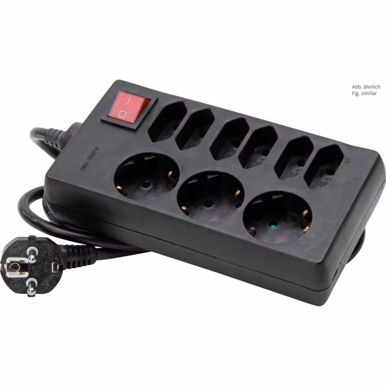 Kopp 129805005 9AC outlet(s) 1.4m Schwarz - Rot Verlängerungskabel (129805005)