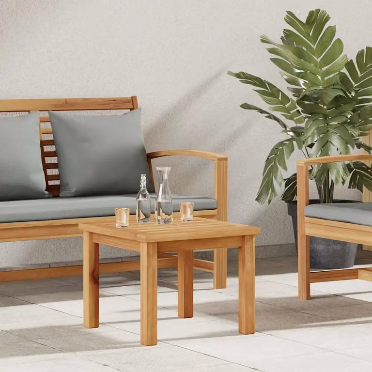 vidaXL Tavolino da salotto quadrato in legno di teak marrone L 45 x P 45 x H 36 cm