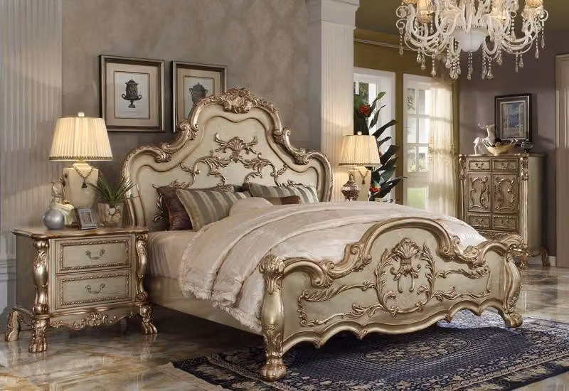 Bett Design Doppelbett Betten Luxus Klassiker Barock Rokoko Chestgerfield