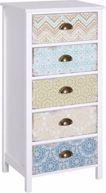 Cassettiera Moderna con 5 Cassetti ¨C Zephmum ¨C Multicolore 46x34x97.5