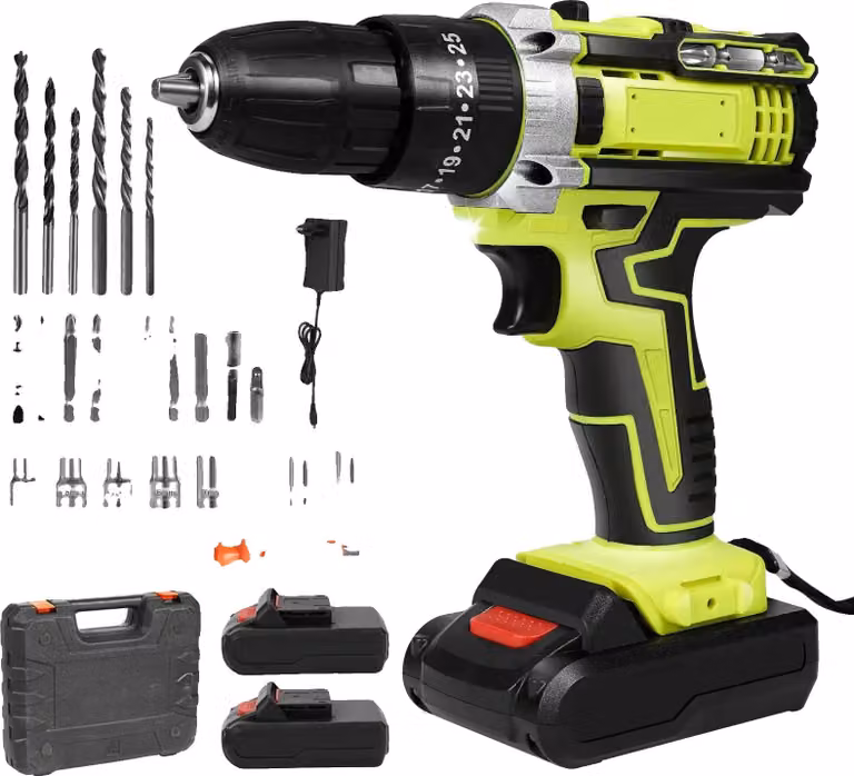 Avvitatore elettrico, potenza 28 V, 24 accessori, 2 batterie