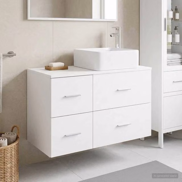 Set di mobili per il bagno 2 pz Bianco Legno ingegnerizzato 3403960