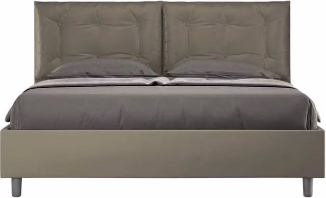 Letto matrimoniale imbottito Annalisa Ityhome con contenitore in similpelle L: 160 cm, P: 200 cm, H: 110 cm – 1