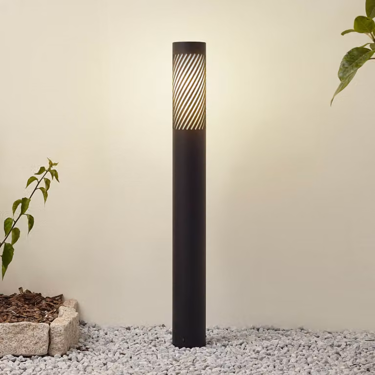 Lampioncino da giardino Lurinda Lindby, dimmerabile, Nero, Metallo, Moderno, Lampada da esterni