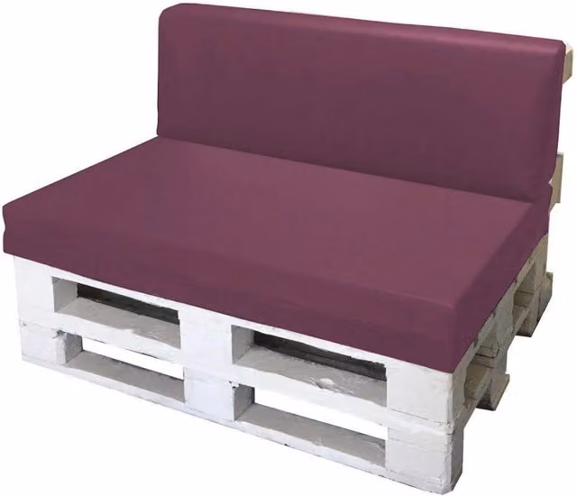 Cuscini per Pallet Avalli con Seduta e Schienale in Poliestere, Colore Viola, L/P: 120 x 80 cm