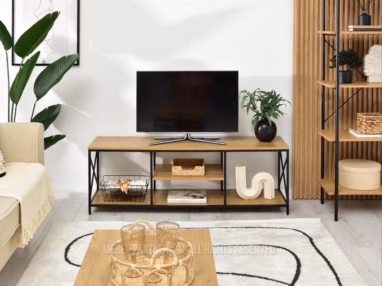 Porta TV DINKO - rovere / nero
