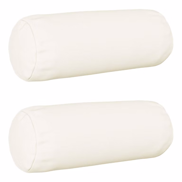 Set di 2 federe vidaXL HEERLEN bianche in tessuto poliestere, forma rotonda, Ø 15 x 40 cm