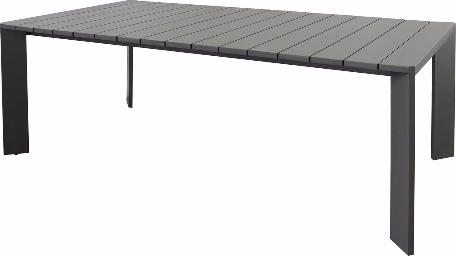 Milani Home - tavolo da giardino, alluminio, 8 posti, antracite, piano 200 x 100 cm