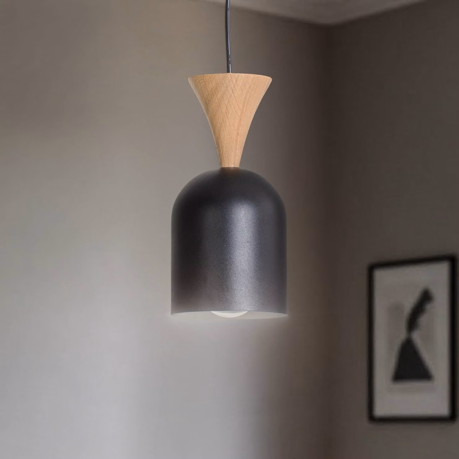 Lampada a sospensione Nolan Lamkur, dimmerabile, Nero, Soggiorno / Sala da pranzo, Metallo, Scandinavo, Lampada a sospensione