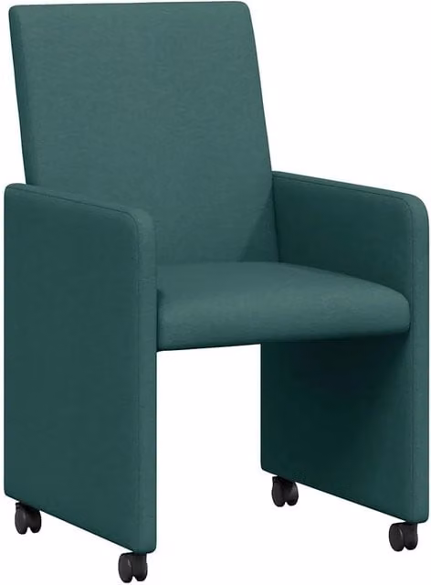 Sedie da Pranzo con Ruote 2 pz | Sedie da cucina Verde Scuro 57 x 66 x 94 cm