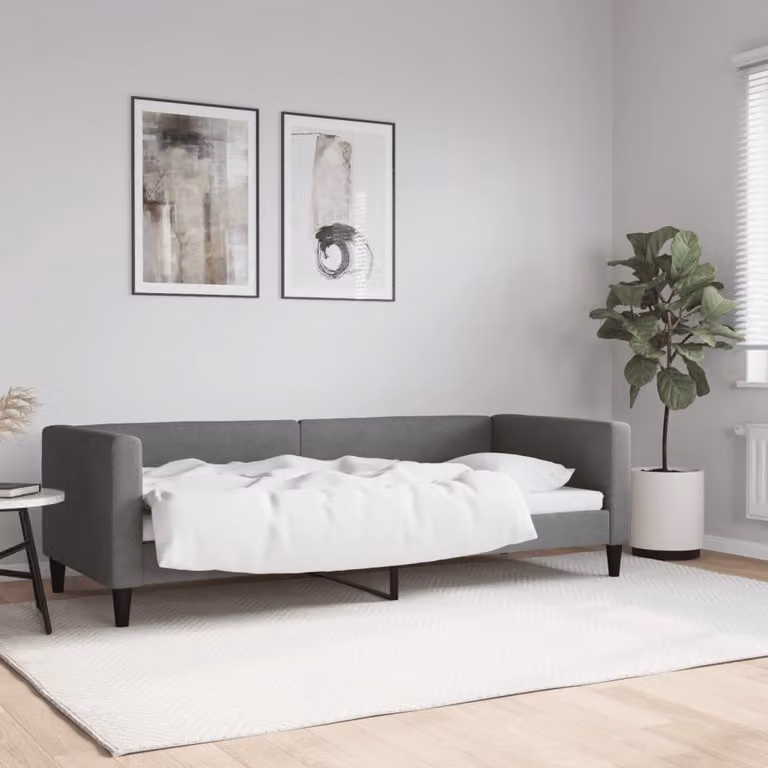 Maison Exclusive - Letto a giorno, colore grigio scuro, 80x200 cm, tessuto