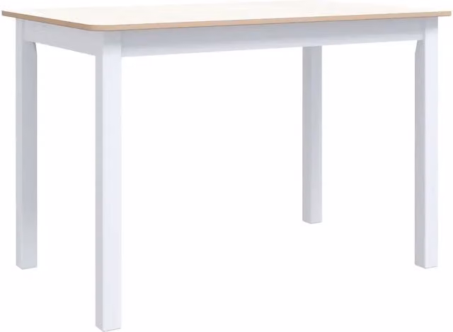 Tavolo da Pranzo | Tavolo da cucina Bianco e Marrone 114x71x75cm Massello di Hevea