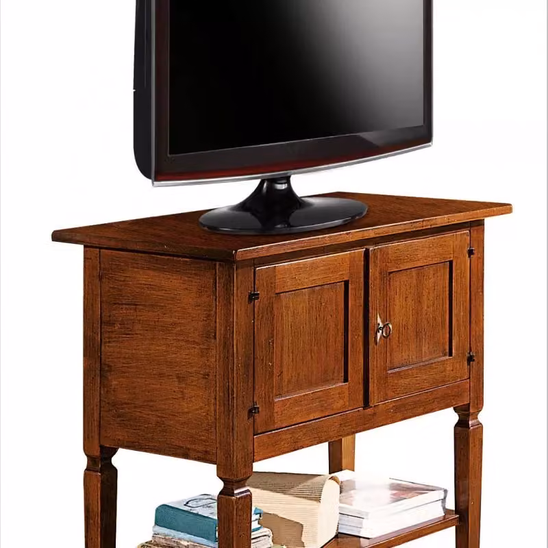 Porta TV in legno massello stile arte povera color noce Mobili 2G L: 75 cm, P: 45 cm, H: 85 cm – 2