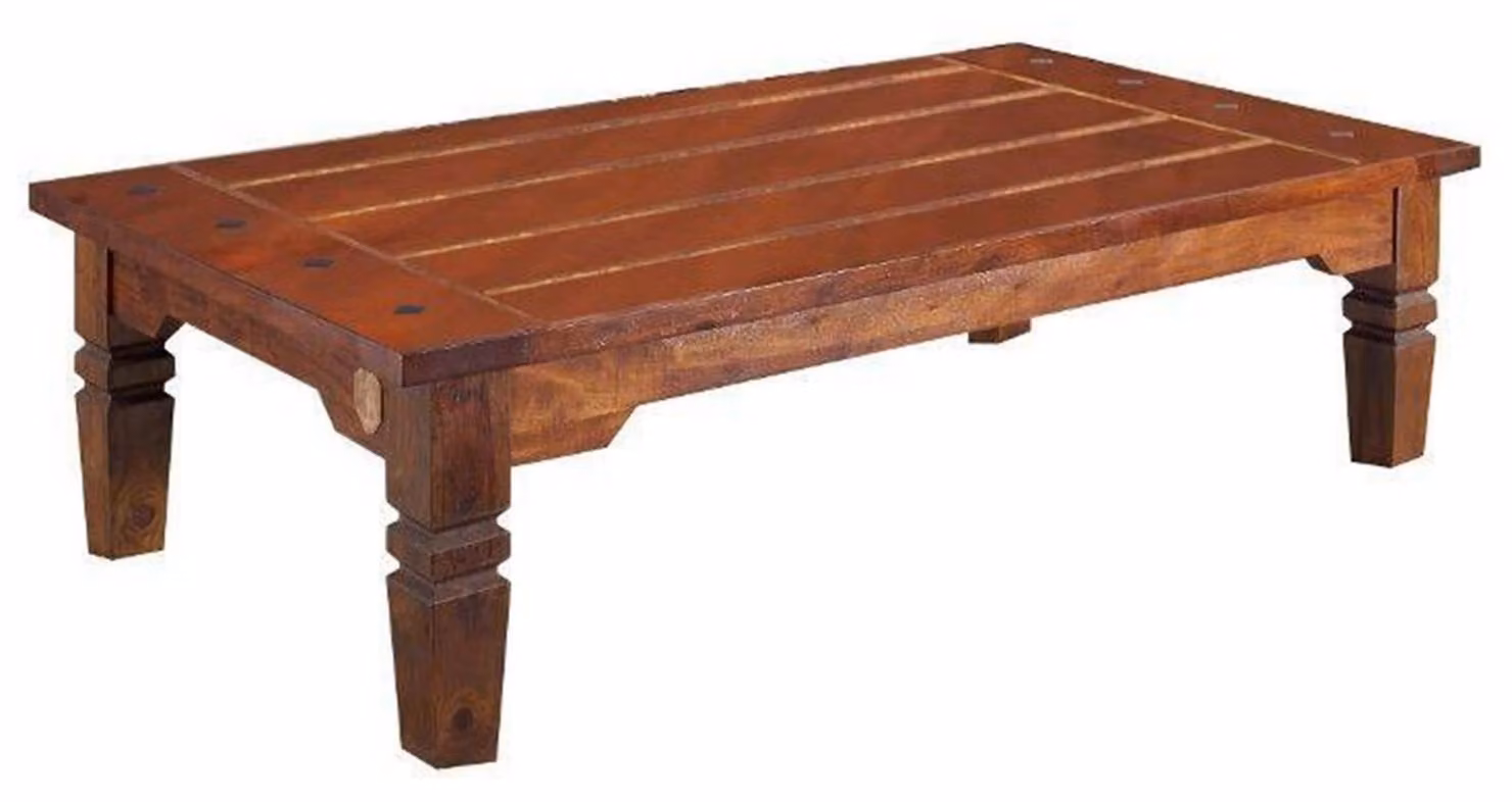 MASSIVMOEBEL24 | tavolino da salotto in legno di Acacia 135x75x40 nougat laccato OXFORD #429