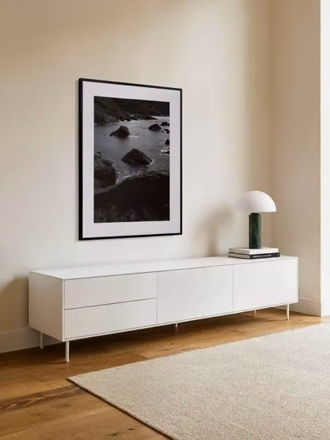 Mobile TV Qbic Kenay Home bianco in legno e metallo L: 180 cm – 1