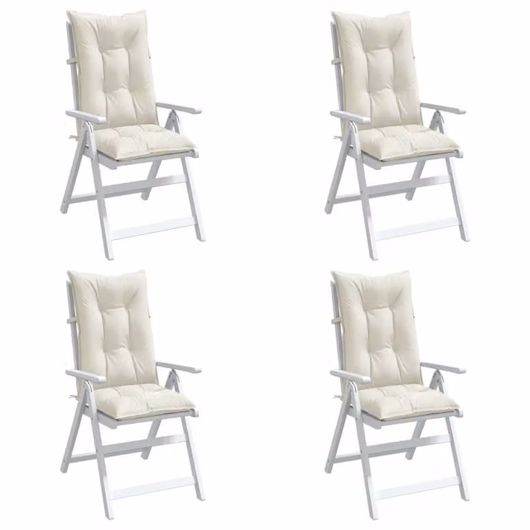 Set di 4 cuscini per schienale di sedia vidaXL in tessuto beige, L 120 cm x H 50 cm x P 7 cm