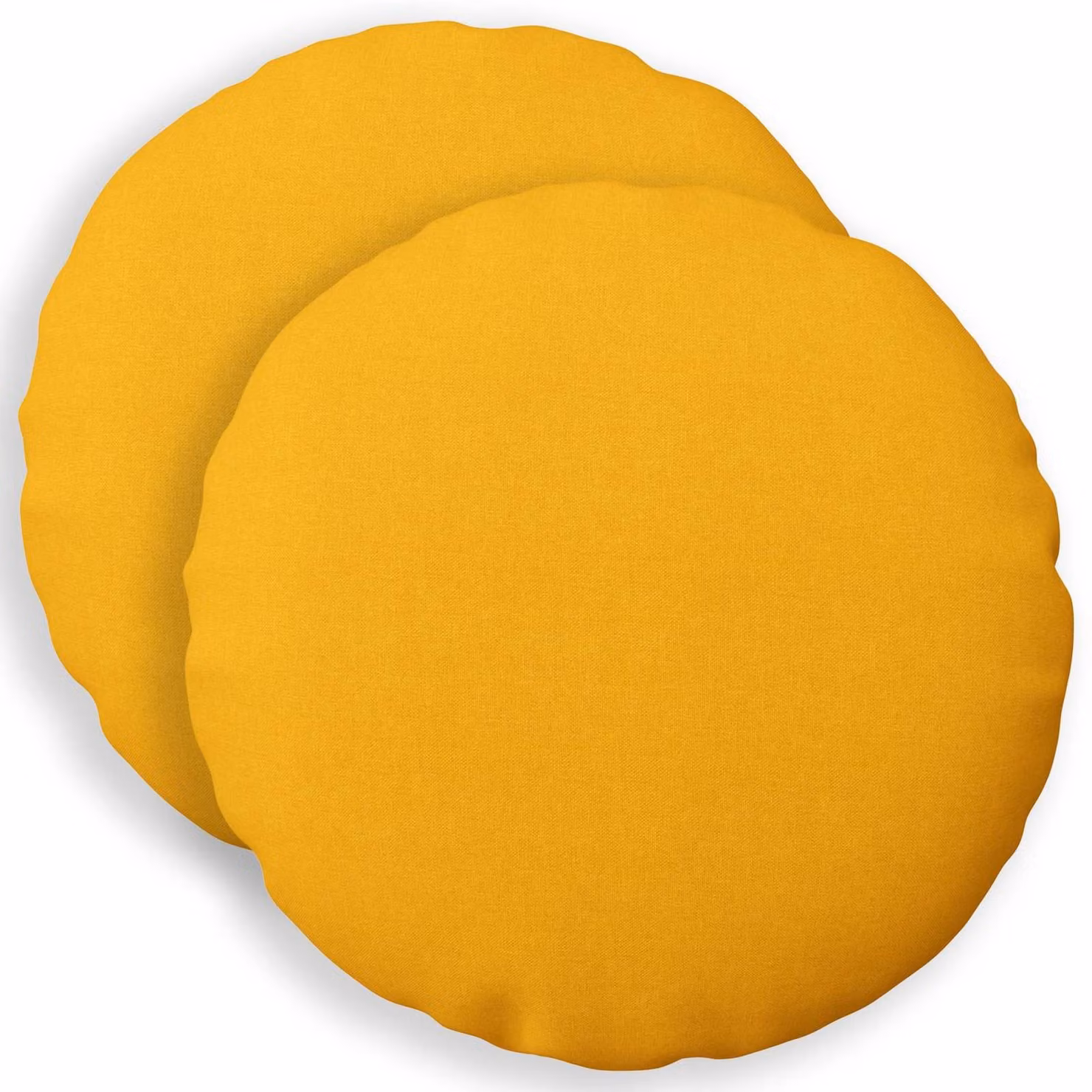 Set di 2 cuscini rotondi vidaXL HEERLEN in tessuto giallo, lavabili e con rivestimento rimovibile, diametro: 50 cm