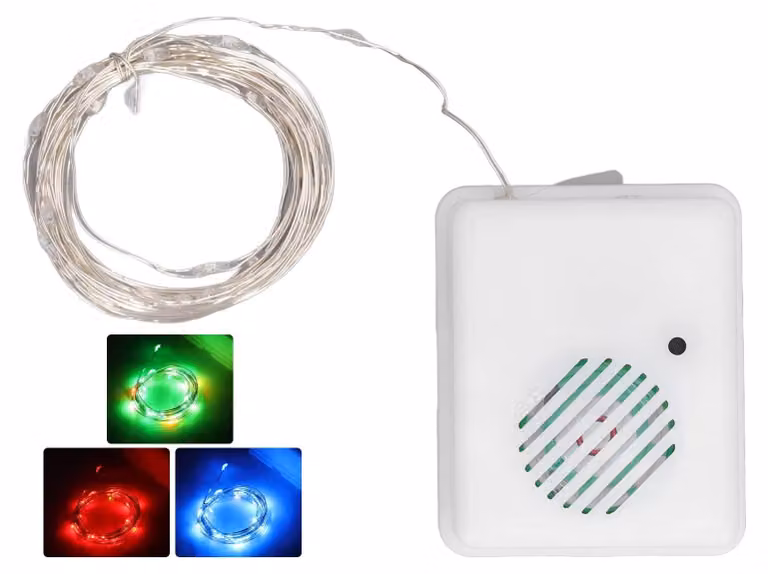 Catena luminosa a LED con musica, multicolore, 2 metri, per interni ed esterni