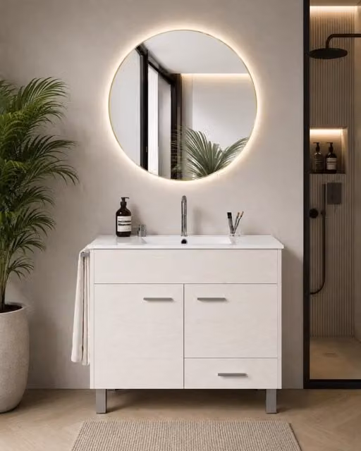 Mobile bagno con lavabo ORIGENBATH SAMOS senza specchio 80x45 cm bianco nordico