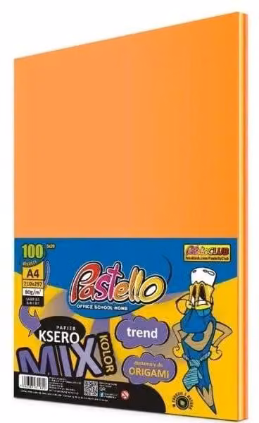 Carta per fotocopie A4, 80 g, 5 colori, arancione, 100 fogli - Alfa Pastello