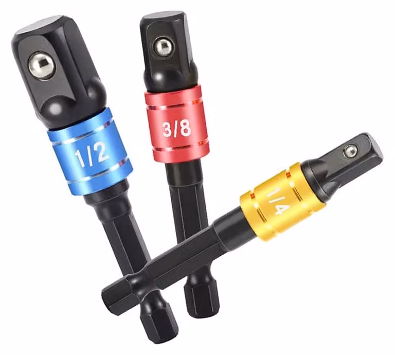 Set di adattatori per chiavi a bussola da 1/4 di pollice, 3/8 di pollice e 1/2 di pollice | Adatto per trapani avvitatori e avvitatori a batteria