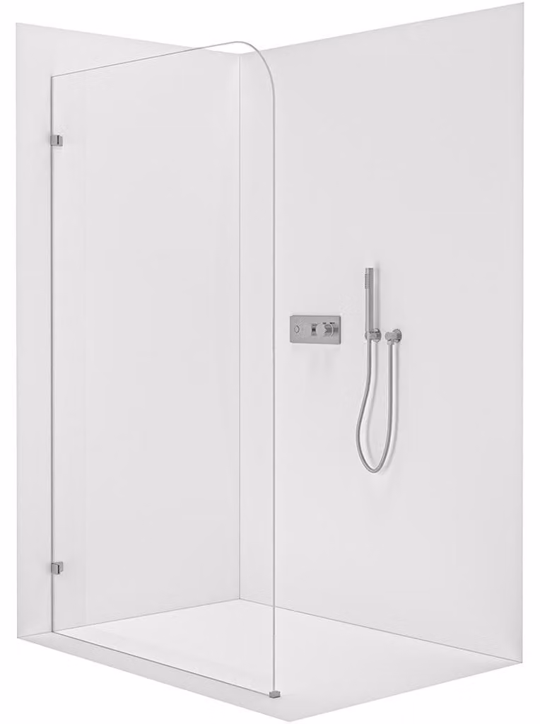 CERANO - Box doccia Walk-in Orbis L/P - 8 mm - cromato, vetro trasparente - 80x200 cm