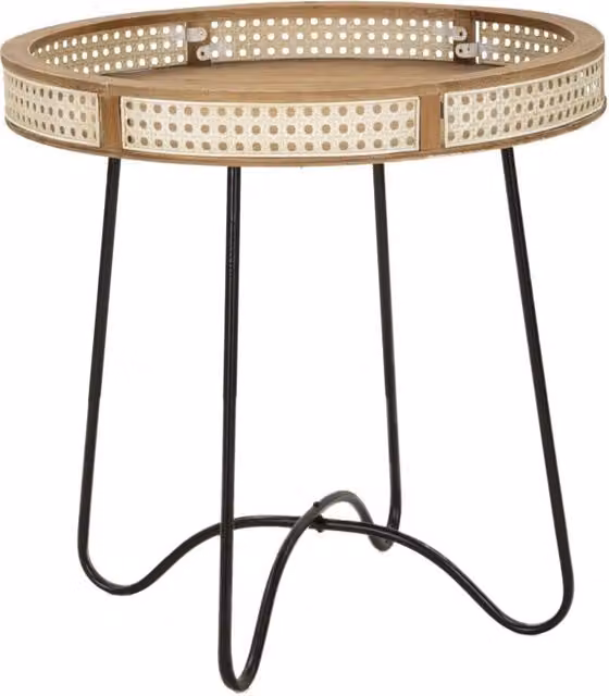 Tavolinetto quadrato Fuji Charme1921 in rattan nero o marrone L: 60 cm, P: 60,5 cm