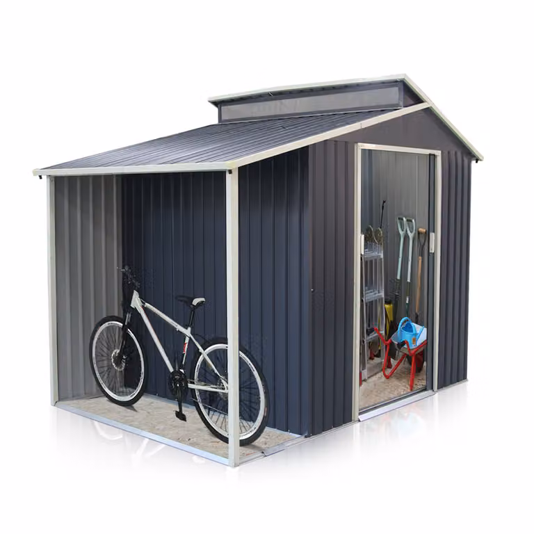 Casetta da giardino in metallo Rojaplast Oscar E-B 276 x 181 cm grigio