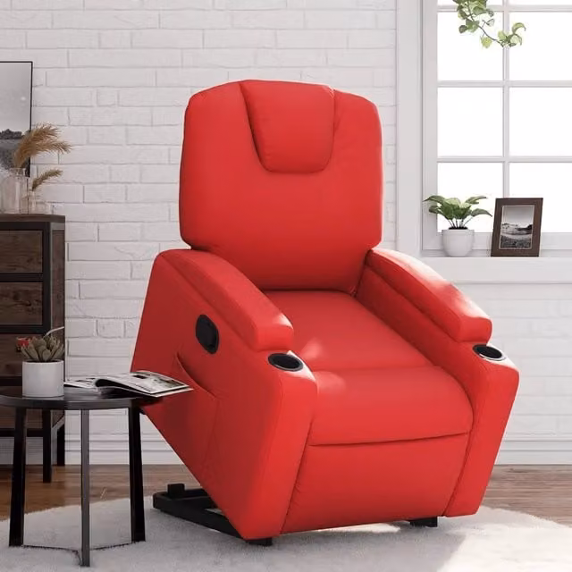 Divano Sedia-Poltrona Alzapersona Reclinabile Rosso in Similpelle 207804