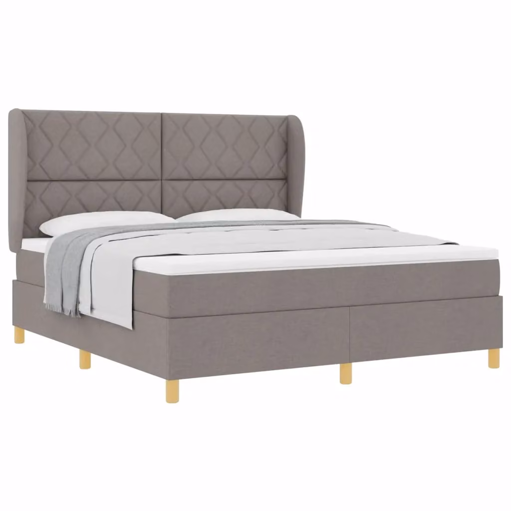 Letto Ibrido con Testiera e Cassetti vidaXL in Tessuto Beige o Grigio L: 180 cm, P: 200 cm, H: 280 cm – 2