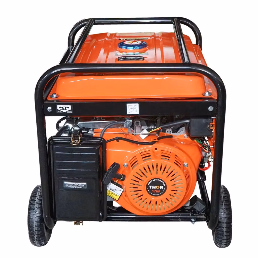 Generatore elettrico a benzina THOR 7,2KW 220-380V 50Hz con avviamento elettrico e manuale, Arancione – 2