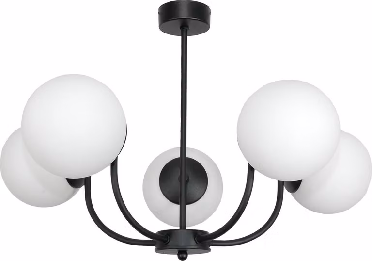 Lampada A Sospensione Plafonniera In Vetro Nero Bianco 15-150 Esti Lab