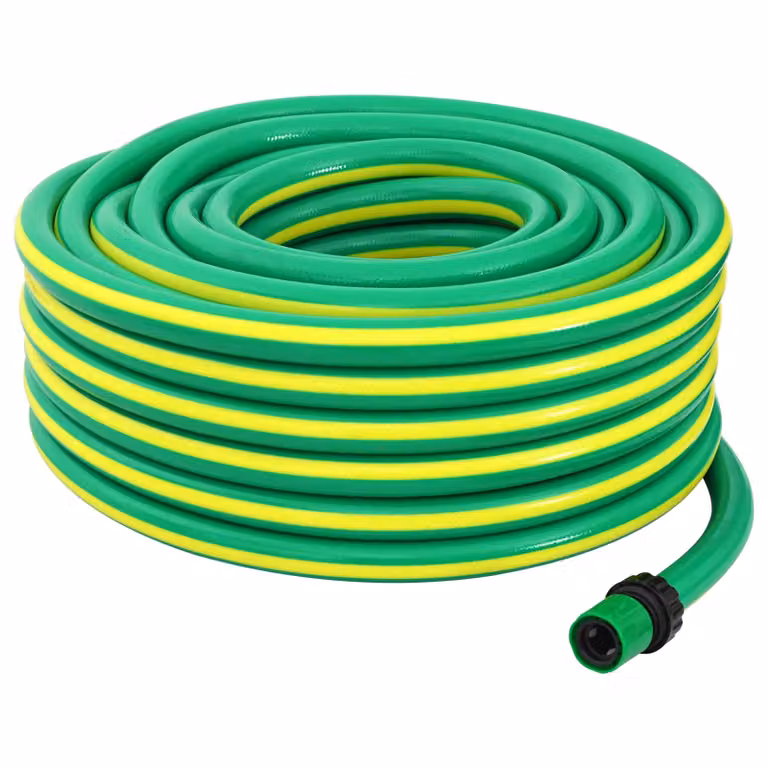 Tubo da giardino vidaXL in PVC e poliestere a 5 strati, verde e giallo, 1/2'' 20 m