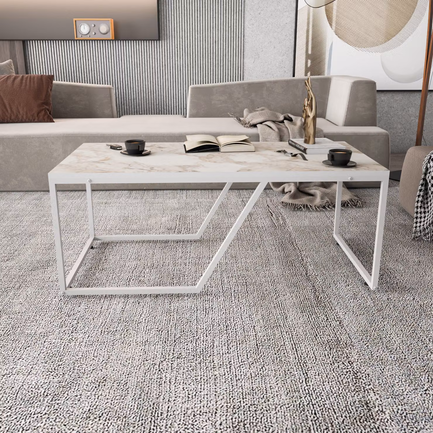 Skye Decor, Wendy - White, tavolino, bianco, 100% pannelli di particelle rivestiti in melamina, 120 x 60 x 48 cm
