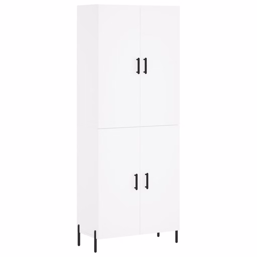 Credenza Bianca 69,5x34x180 cm in Legno Multistrato