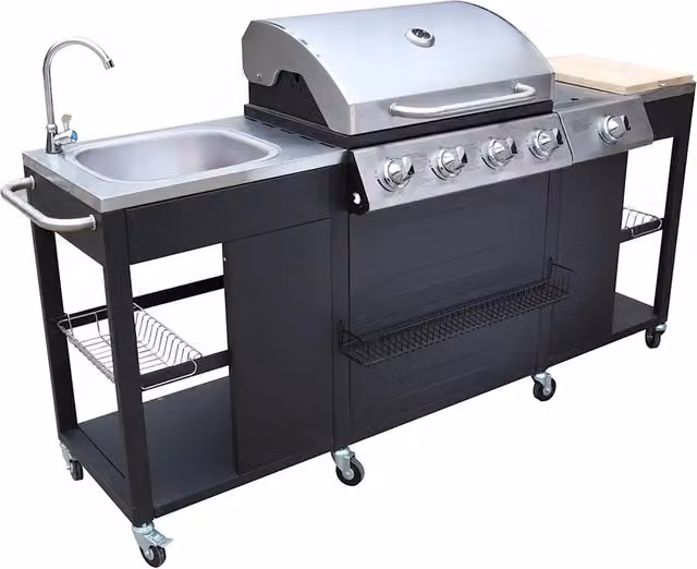 Barbecue da Cucina per Esterni Montana 4 Fornelli 40426