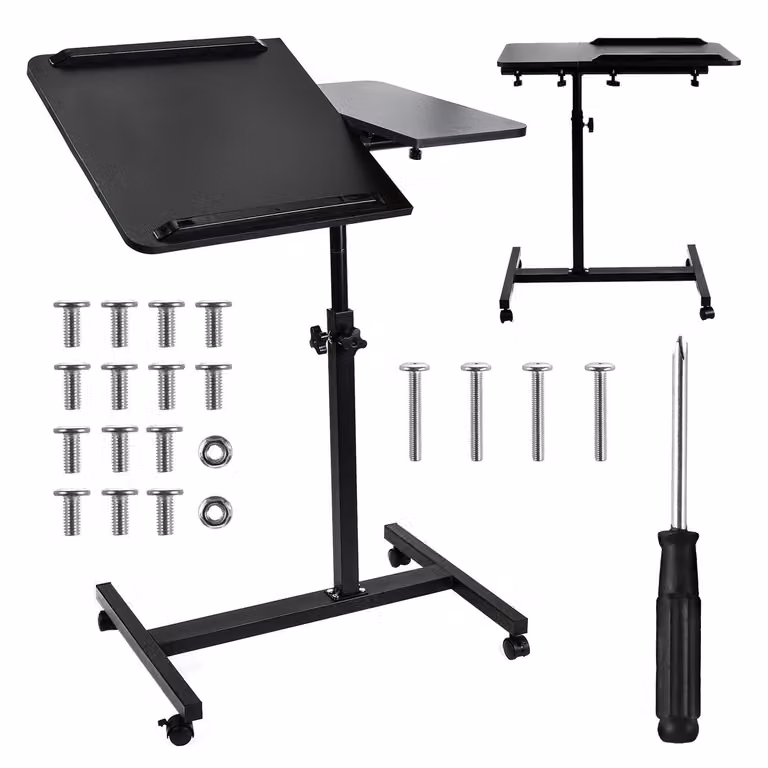 Supporto mobile per scrivania/laptop Maclean nero regolabile in altezza 59-89 cm max. 30 kg MC-121 B
