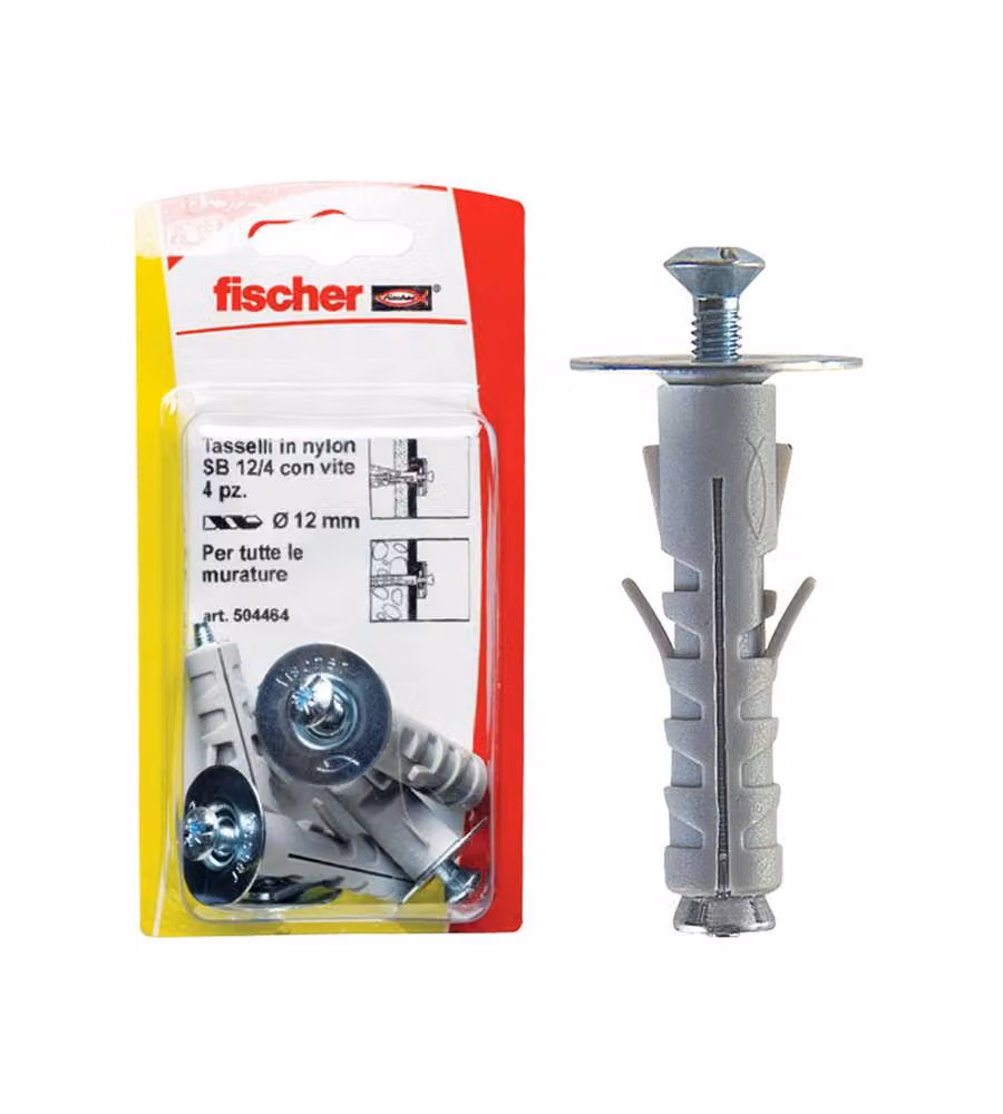 Fischer Tasselli a espansione SB 12/2 K con gancio medio (4 Pz.)