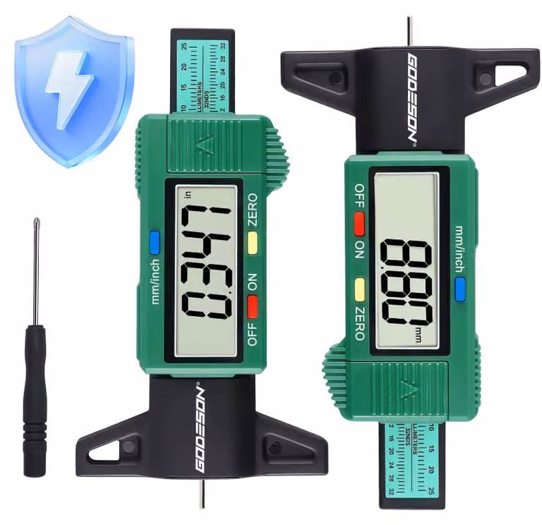 Misuratore digitale del profilo dei pneumatici con ampio display LCD e modalità a risparmio energetico