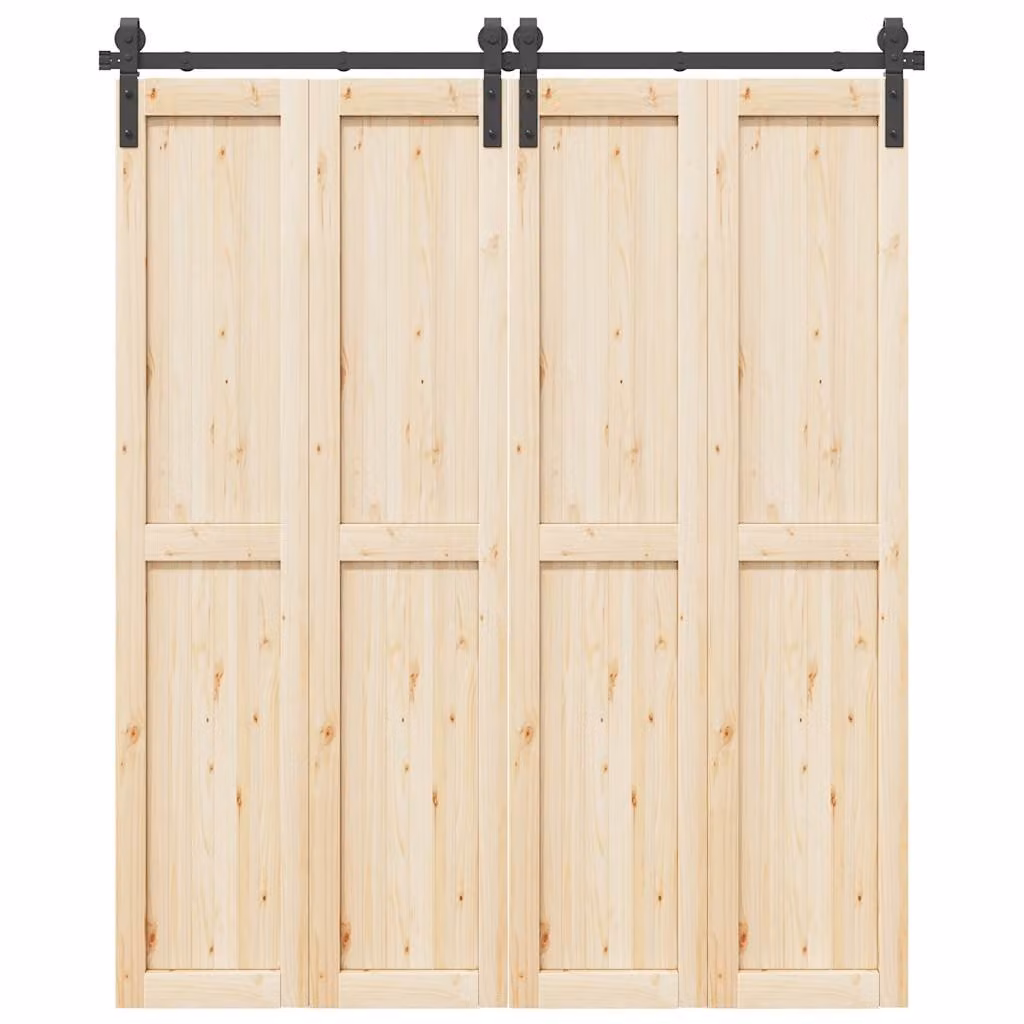 vidaXL Kit di Binari per Porte Scorrevoli in Acciaio Nero Opaco