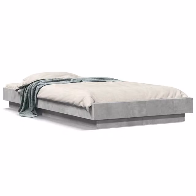 Letto singolo moderno DESIGN IN in legno multistrato grigio cemento L 75 cm x P 190 cm