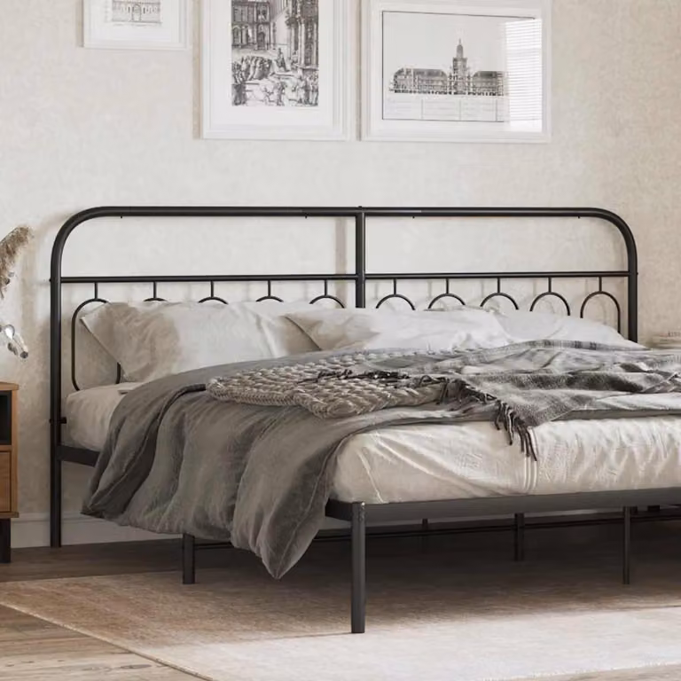 Testiera di ricambio vidaXL in metallo nero per letto 200x200 cm